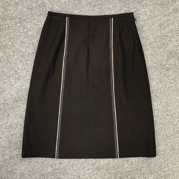 Ann Taylor LOFT Skirt Womens 0 A Line Side Zip Knee Length Lined Contrast Stitch - Picture 2 of 11
